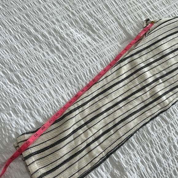 Zara TRF Womens Cotton Pants Cream Black Striped High Waisted Trousers Sz S New - Picture 15 of 17